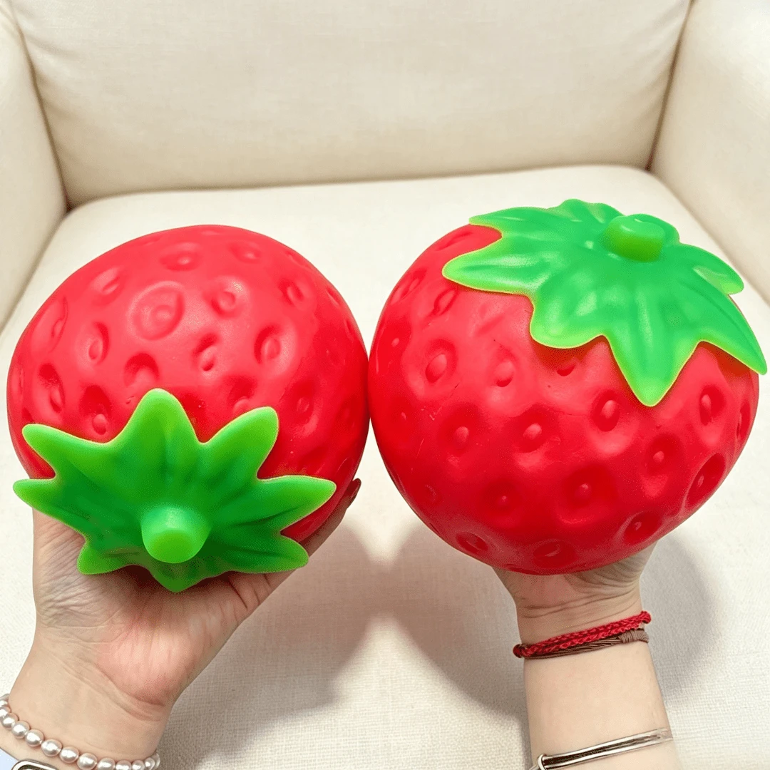 Tachimi 1pc Room Display Toy Set, Includes Large Strawberry Squishy, Practical Stress Relief Toy, Children's Slow Rebound Squeeze Toy, Hobby Collection Style, Random Shipment - Multicolor - View 1
