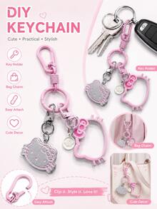Sanrio Hello Kitty Pink Charms For Jewelry Making, DIY Jewelry Making Accessories For Bracelets, Bags, Shoes, Keychains, Jewelry Making Supplies - Charms - View 4