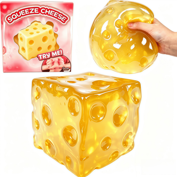 1pc Squishy Maltose Cheese Squeeze Toys, Cheese Block Stress Balls, Finger Toy Cheese Squeeze Balls, Bouncy Stress-Relief Finger Toys, Kids' Cheese Squeeze Toys, Crunchy Squeeze Toys, Soft Squeeze > Maltose Kids' Squeeze Toys, Crunchy Soap
