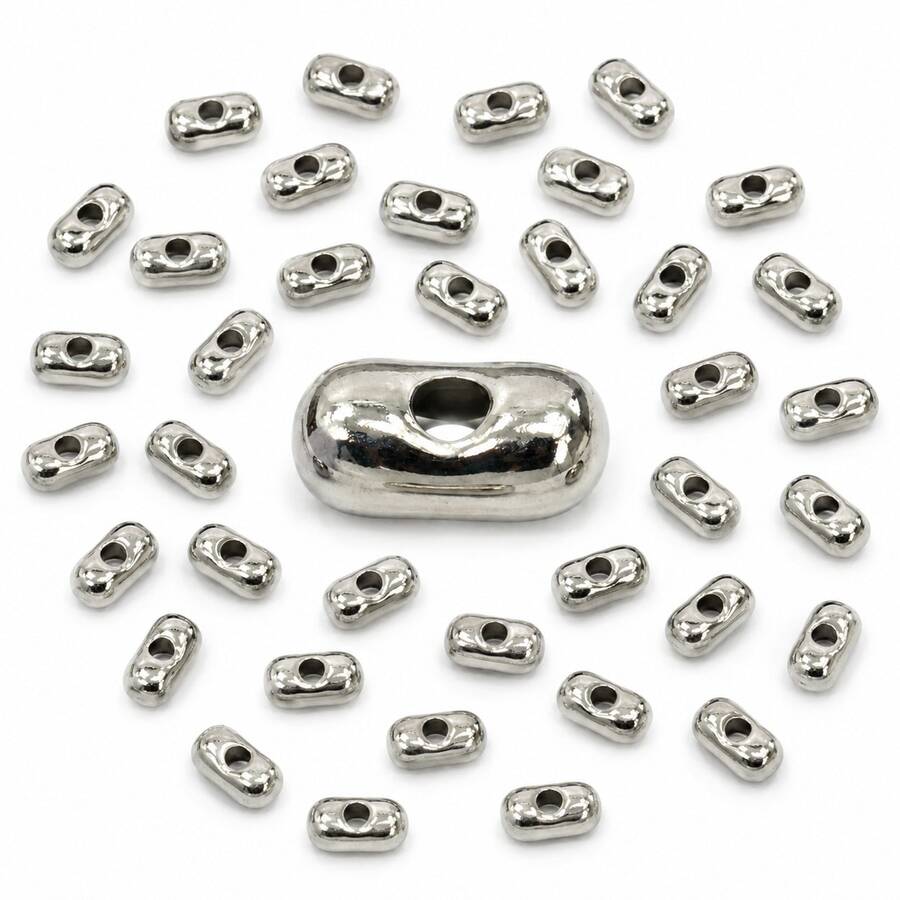 100/200 hạt cườm spacer lỗ giữa tròn nhẵn 6mm màu vàng bạc rời, phụ kiện làm vòng tay dây chuyền trang sức DIY - Hạt CCB - Xem 1