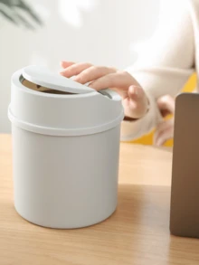 DIY Decorative Mini Desktop Trash Can, Swing Lid Desktop Waste Container, Portable Small Garbage Bin, Suitable For Student Dorms, Living Room Side Tables, Travel RV Interiors, Craft Workstation Waste Collection - Multicolor - View 4