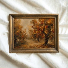 1pc Vintage Autumn Apple Orchard Exquisite Art Wall Painting, Impressionist Autumn Landscape Canvas Wall Decor, Pastoral Oil Painting Style, Frameless, Autumn Landscape Picture, Suitable For Bedroom, Living Room, Kitchen And Other Indoor Decoration, Creative Housewarming Gift, Home Decor, Indoor Wall Art - A - View 2