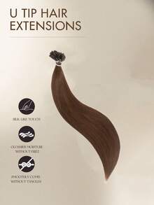 U-Tip Hair Extensions, Nail-Tip Hair Extensions, Straight Hair, U-Tip Keratin Fusion Hair Extensions, Invisible Nail-Tip U-Tip Hair Extensions - S4 - View 7