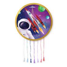 Piñata Infantil Espacial 43x43cm con Cintas para Tirar, Diseño de Astronauta y Cohetes, Decoración para Cumpleaños, Sin Relleno - Ver 8