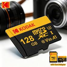 Kodak MicroSD 記憶卡 16GB 256GB 128GB 64GB 32GB MicroSDXC Class10 U3 V30 A1 SD TF 閃存記憶卡 100MB/S 高速 - 黑色 - 查看 3