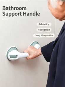 Drill-Free Suction Cup Bathroom Grab Bar, Non-Slip Shower Safety Handle, Portable Support Grip, Rental Bathroom Installation, Mobility Aid For Disabled, Bathtub Entry/Exit Support, Hotel Temporary Safety Rail - Multicolor - View 4