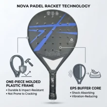Lightweight Durable Plastic Padel Racket With EVA Core, Suitable For Outdoor Court Use - Multicolor - View 8