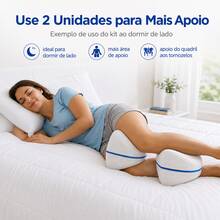 Almofada Ergonômica Para Pernas e Joelhos Espuma de Memória - 2 unidades-Branco - Visão 4