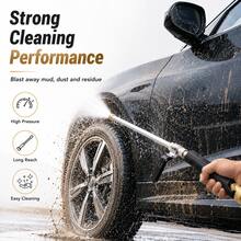 High-Pressure Cleaning Spray Gun, Handheld Water Gun, Watering Spray Cleaning Tool, Suitable For Cars, Gardens, And Courtyard Water (Black Spray Gun + 2 Nozzles + 1 Black Connector) - Black Water Gun Set - View 6