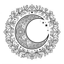 「Ramadan Spirit」塗色本，20*20cm，24頁，亮面封面，120g珍珠紙，精美新月、清真寺、燈籠與花卉線條藝術，紓壓塗色本，齋月慶祝節日禮物 - 齋戒月精神 - 查看 6