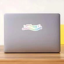 1pc "Probably Overstimulated" Humorous Neurodiversity Sticker, ADHD Meme Laptop Sticker, Mental Health Gift, Waterproof Removable Water Bottle Sticker, Durable Sensory Overload Tumbler Sticker, Back To School - Sticker - View 9