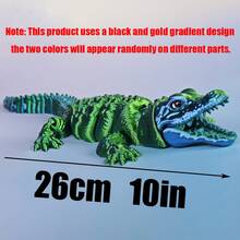 Extra Large Crocodile Plush Model Ornament | 64cm Large Size, Gold Noble, Black Powerful, Artistic Decor "Collector's Choice" Study Living Room Luxury Decoration | Suitable For Home Decor, Home Decoration, Desktop Display - Multicolor - View 11