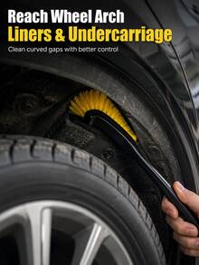 Long Handle Wheel Rim Tire Cleaning Brush, Curved Nylon Bristles, Suitable For Brake Dust, Calipers, Wheel Rims And Crevices, Ergonomic PP Handle, Dry And Wet Use, Durable Car Wash And Detailing Accessory - A - View 8
