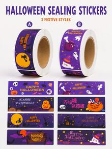 1360pcs Cartoon Halloween Sticker Roll For Envelopes Gifts Party And DIY Decor - Multicolor - View 1