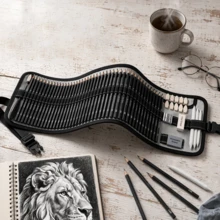 69 Drawing Set,Sketching Kit With Graphite Pencils,Blending Tools,Erasers & Accessories, Drawing Kit For Adults Artists In Canvas Roll Up,For Professional Artistic Use - 69 Pcs - View 8