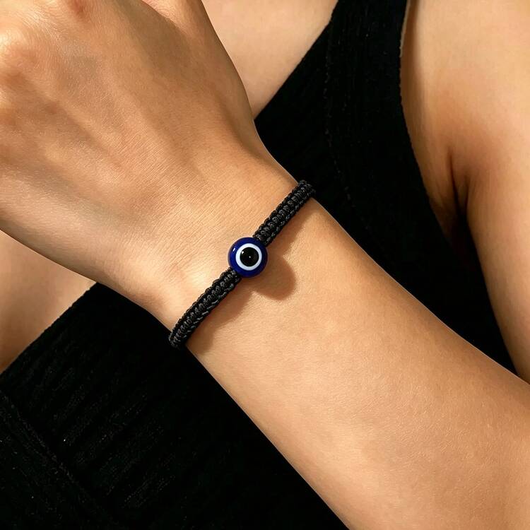 1pc Handmade Devil's Eye Bracelet, Fashion Accessory For Women, Men, Couples, And Friends - One Size Fits All - View 10