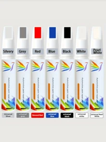 2pcs/Set Car Paint Touch-Up Pen Scratch Repair Kit, Anti-Rust Paint, Universal Pearl White Black Red Blue Grey, With Wet Sandpaper, Repair Paint - Car Touch-up Paint Pen - View 2