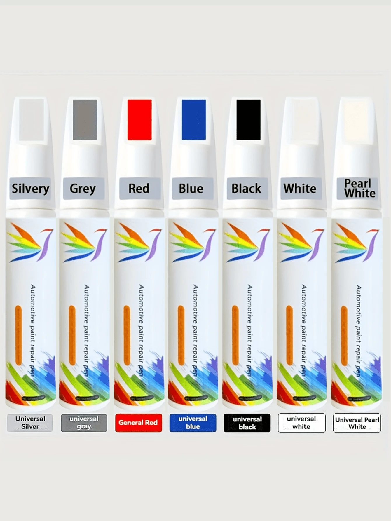 2pcs/Set Car Paint Touch-Up Pen Scratch Repair Kit, Anti-Rust Paint, Universal Pearl White Black Red Blue Grey, With Wet Sandpaper, Repair Paint