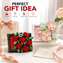 687+PCS Floral Bouquet Building Block Set, Creative Pull-Out Flower Box Brick Model, Adult Desktop Display Decor, Home Shelf Decoration, 4 Styles - Building Block Flower Box - View 9