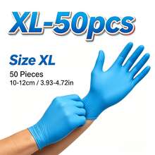 黑色丁腈手套 4/50/100入 無盒裝 無粉 耐用 尺寸 S/M/L/XL 一次性家用清潔手套 適用於廚房、浴室、清潔、紋身店、美容院、染髮、寵物護理、美容院清潔用品及家用工具 - 藍色 - 查看 9