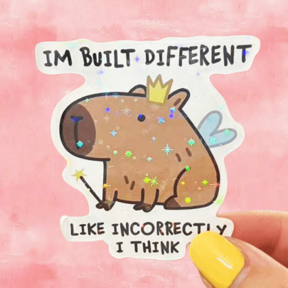Stiker Capybara Tongkat Ajaib, Stiker Bertema Capybara yang Lucu dan Menggemaskan, Stiker Vinyl Tahan Air - Permukaan Matte Tahan Lama, Stiker Bumper Perekat Diri, Cocok untuk Mobil, Jendela, Laptop, Truk, Botol Minum - Desain Tahan Lama Serbaguna, Stiker Mobil