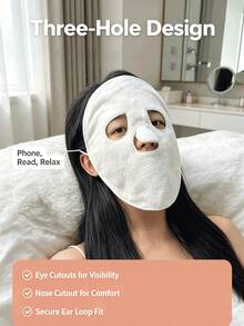1/2pcs Facial Cold Compress Towel, Cooling Mask, Relieve Fatigue, Aid Sleep, Hot Compress Face Mask, Facial Towel, Beauty Salon Mask Towel, Three-Hole Ear Loop Design, Facial Steam Cold/Hot Compress Towel, Reusable Cold/Hot Compress Facial Towel, Suitable For Daily Use, Ice Compress Eye Mask, Soothing Ice Compress Eye Mask - Multicolor - View 6