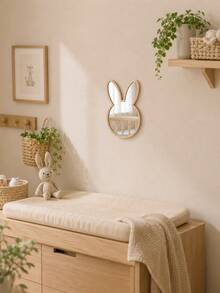 1 buah Cermin Dinding Kayu Berbentuk Kelinci untuk Kamar Bayi, Cermin Gantung Dekoratif, Dekorasi Dinding Kamar Bayi Gaya Nordik - MultiWarna - View 4
