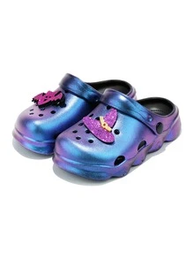 HOEASE Girls' Garden Clogs, Comfortable Slip-On Sandals For Summer, Suitable For Gardening, Beach, Pool, Outdoor And Indoor Use, All-Season Wear - Purple - View 3