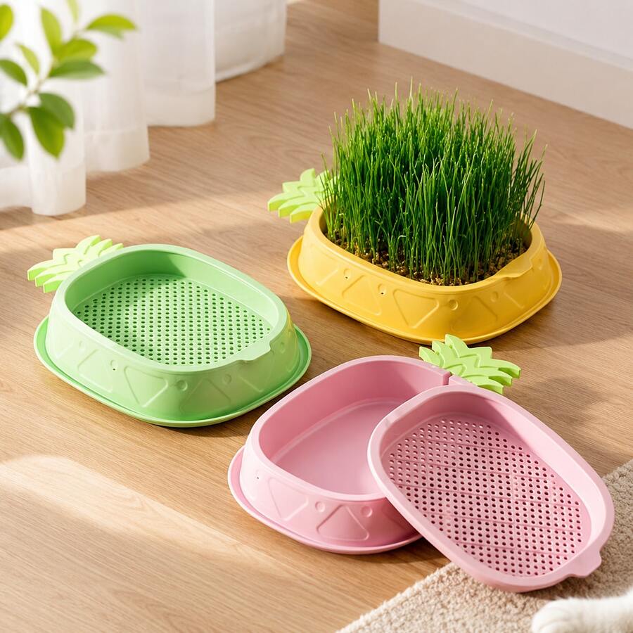 1pc (Excluding Seeds) Hydroponic Cat Grass Planting Kit, Helps Cats' Digestion And Health Improvement - Includes Greenhouse-Style Growth Box, Soilless Hydroponic Planter, Suitable For Gardening And Seedling (Excluding Seeds Planting Kit) - A - View 1