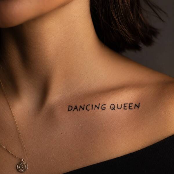 1pc Waterproof Anti-Rub PVC Realistic Tattoo Sticker, Dancer Queen Design, Suitable For Daily Wear