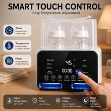 Hauture Baby Bottle Warmer & Sterilizer With Dual Bottle Space, Fast Milk Heater, Defrosting, Temperature Control And Timer Function For Baby Feeding Routine - US A Type Plug(110-127V) - View 7