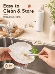 1/3pcs Fruit Shaped Ceramic Garlic Grinder Set, Garlic & Ginger Grater With Silicone Garlic Peeler And Cleaning Brush Dip Sauce Dish, Multi-Functional Kitchen Tool For Garlic, Ginger, Carrot, Yam, Butter, Housewarming Gift - Fruit-shaped Ceramic Garlic Press - View 8