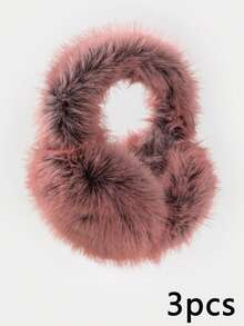 1pc Women's Cream Solid Color Plush Ear Muffs, Warm & Fashionable Autumn Outfit - Multicolor - View 12