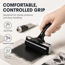 Leather Hand Press Roller, Metal Stitching Roller With Black Handle, Leather Edge Flattening Tool, Leather Craft Adhesive Roller, For Edge Sealing, Flattening And DIY Projects - A - View 4