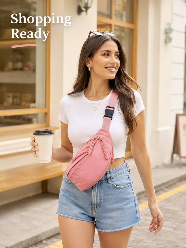 Fashionable Minimalist Women's Crossbody Bag, Multi-Functional Crossbody Bag/Waist Bag, Suitable For Travel, Outdoor Activities, Running, Fitness, School.