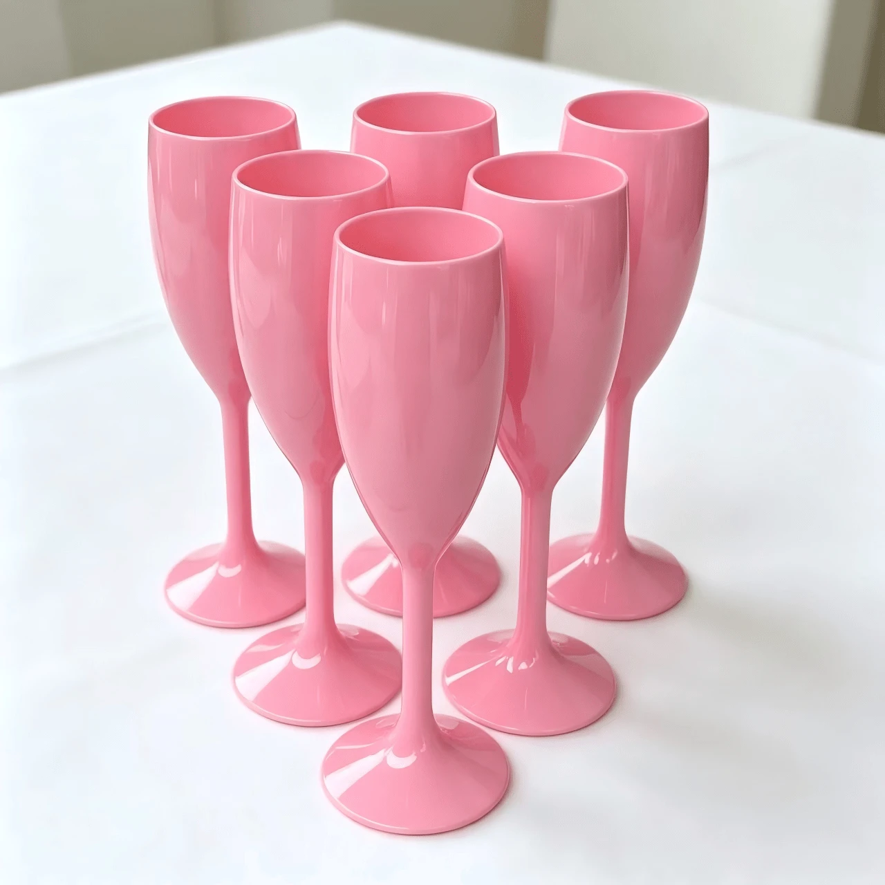 1/6pcs Champagne Cups, Wedding Toasting Cups, 7oz Plastic Reusable Unbreakable Champagne Cups, Suitable For Bachelor Party, Wedding, Bridal Shower - View 1