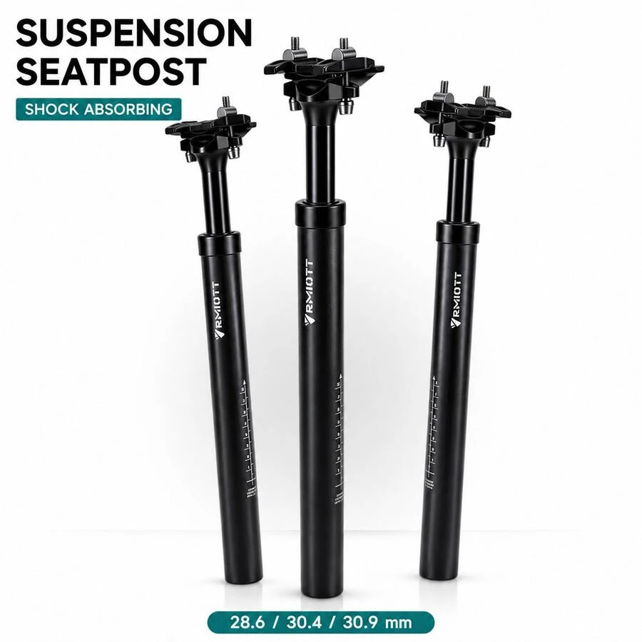 chooee MTB Suspension Seatpost, 28.6/30.4/30.9mm Adjustable Shock Absorbing Bicycle Seat Post For Mountain Bikes