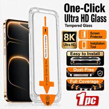CASECOPS 1pc High Definition Transparent Screen Protector, With Dust-Free Auto-Installation Tray, Compatible With IPhone 18 Pro Max/18 Pro/18/17 Pro Max/17 Pro/16 Pro/15 Pro/14/13/12/11/XR/X Series, 1:1 Full Coverage, 3D Curved Edge, Compatible With Phone Cases, 9H Anti-Drop, Ultra Clear No Fog No Rainbow Effect, Smooth Zero Latency Touch, Bare Screen Feel, Compatible With Face ID, Precise Fit, Compatible With IPhone 17 Pro Max - 1 Piece - View 36