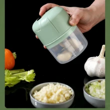 Electric Garlic Grinder/Mini Blender, USB 300mAh, 250ml, One-Hand, 3 Blades, For Seasoning/Baby Food, Home/Dorm/Kitchen. - Green - View 11
