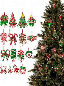 32pcs/Set Dekorasi Permen Lolipop Natal, Ornamen Pohon Natal Permen, Dekorasi Gantung Permen Tongkat Mini Warna-warni, Liontin Mint dari Tanah Liat Polimer, Cocok untuk Dekorasi Rumah Pesta Pohon Natal - Hiasan Permen Berwarna-warni - View 3