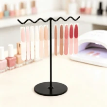 1pc T-Shaped Metal Nail Polish Color Display Rack, Desktop Wrought Iron Storage Stand, Large Capacity Nail Art Display Rack - Multicolor - View 5