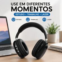 Fone de Ouvido Headphone Sem Fio Over-Ear com Microfone e Modo FM P9 - Visão 7