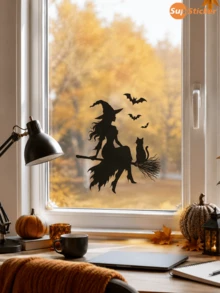 SupSticker 1PC Halloween Window Cling, 4 Styles Spooky Black Silhouette, Reusable No Adhesive Glass Decal For Home Party Decor - 1PC - View 8