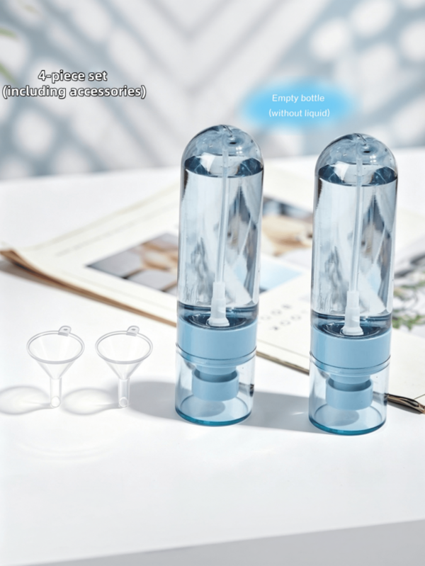 4-Piece Set (Including Accessories) Upside-Down Placement, Large Capacity 100ml/3.38oz, Ultra-Fine Mist Makeup Setting Spray Bottle, High-End Facial Hydrating Cosmetic Spray Bottle, Portable Refillable Spray Bottle,
