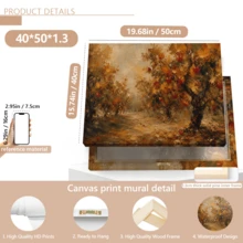 1pc Vintage Autumn Apple Orchard Exquisite Art Wall Painting, Impressionist Autumn Landscape Canvas Wall Decor, Pastoral Oil Painting Style, Frameless, Autumn Landscape Picture, Suitable For Bedroom, Living Room, Kitchen And Other Indoor Decoration, Creative Housewarming Gift, Home Decor, Indoor Wall Art - A - View 17