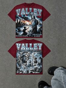 Women T-Shirts - 酒紅色 - 查看 1