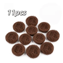 11 piezas Nido de pájaro tejido - Nido de pájaro artificial, Nido de pájaro falso, Casa de pájaro, Decoración de nido de pájaro, Utilizado para plantas artificiales de jardín exterior, Decoración de vacaciones, Patio, Fiesta en casa, Boda, Pascua, Primavera, Decoración de flores artificiales, Accesorios de arreglo artificial de nido de pájaro, Sin huevos - Ver 2