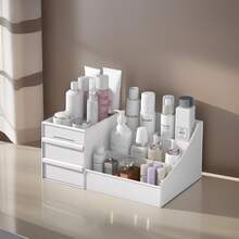 Multi-Compartment Makeup Organizer With Drawers, Desktop Cosmetic, Skincare And Perfume Storage Rack - Multicolor - View 9
