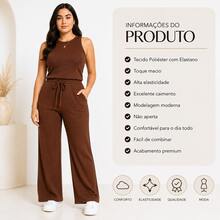 Set Of 3 Wide Leg Pants With Pockets + Women's Plus Size Tank Top - Wine + Beige + Black - View 3