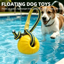 1PC/2PCS Dog Pool Floating Toys, With Rope Pull Ball And Rope Large Bone Toy, 50cm Rope Length, Suitable For All Sizes Of Dogs, EVA Durable Rubber Water Pet Interactive Toys, Summer Beach Outdoor Throwing Training Fetch Play - Yellow - View 10